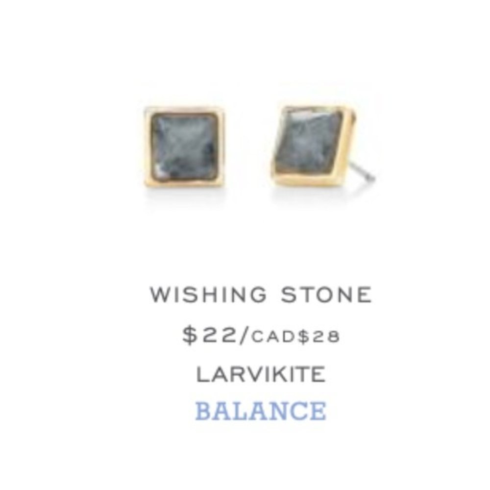 Keep Collective Larvikite Balance Wishing Stone Earrings New in Bag (retired)